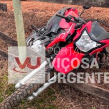 Motociclista fica ferido após sair da pista em Ervália