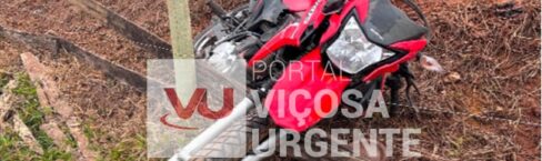 Motociclista fica ferido após sair da pista em Ervália
