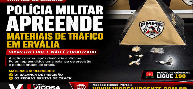 Polícia Militar apreende drogas em Ervália