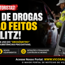Teste de drogas poderá ser usado em blitz e amplia fiscalização de motoristas