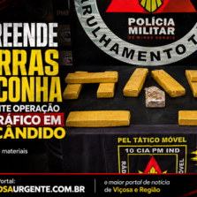 PM apreende 10 barras de maconha e crack durante operação contra tráfico em Paula Cândido