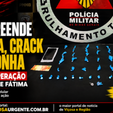 PM apreende cocaína, crack e maconha durante operação no bairro de Fátima, em Viçosa