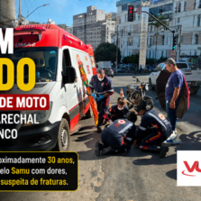 Homem fica ferido após sofrer acidente de moto na Avenida Marechal Castello Branco, em Viçosa