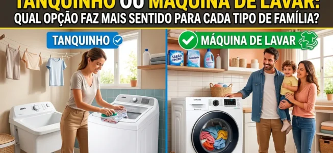 Tanquinho ou máquina de lavar: qual opção faz mais sentido para cada tipo de família?