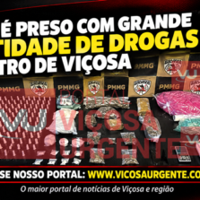 Homem é preso com grande quantidade de drogas no centro de Viçosa