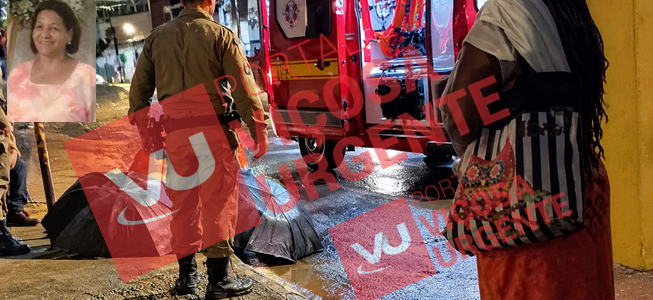 Idosa morre após ser atropelada por ônibus durante forte chuva em Viçosa