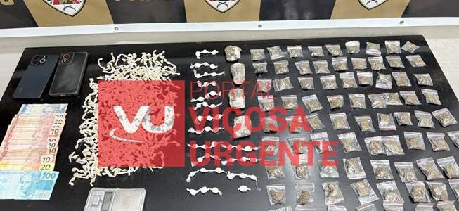 Operação da PM apreende mais de mil porções de drogas e Ervália 