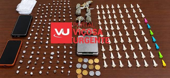 PM apreende 240 porções de drogas e prende suspeitos por tráfico em Senador Firmino